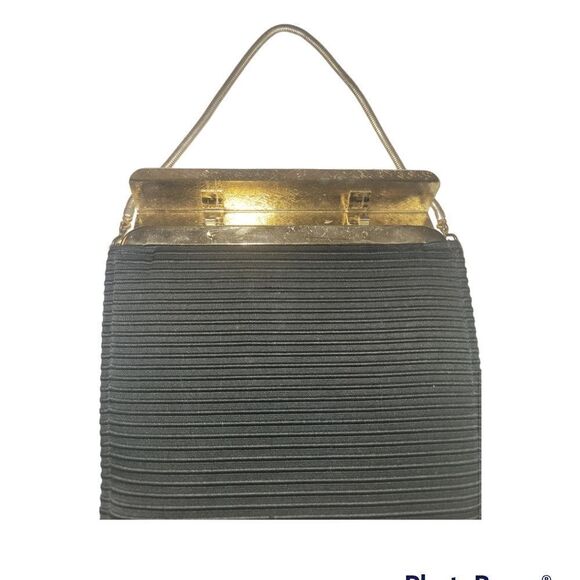 Vintage 1960s Faye Mell Design Fleurette, Inc Black Eveing Bag Cluch - Picture 10 of 16